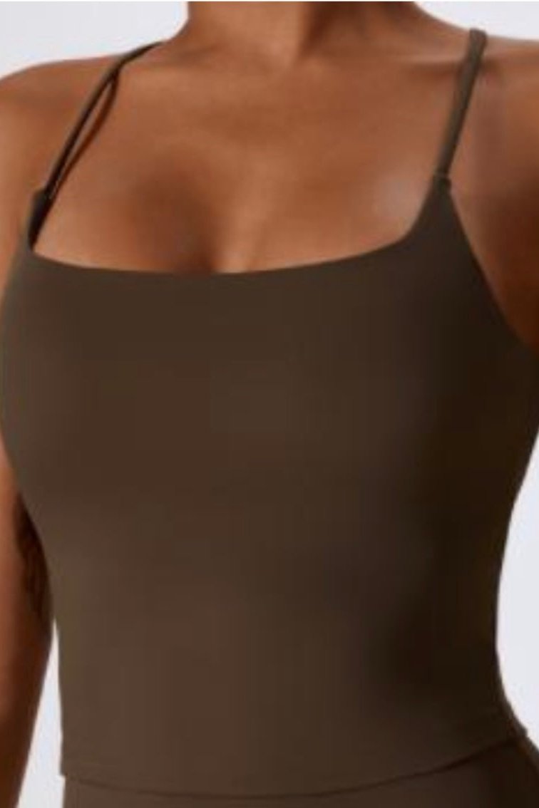 Top à bretelles chocolat