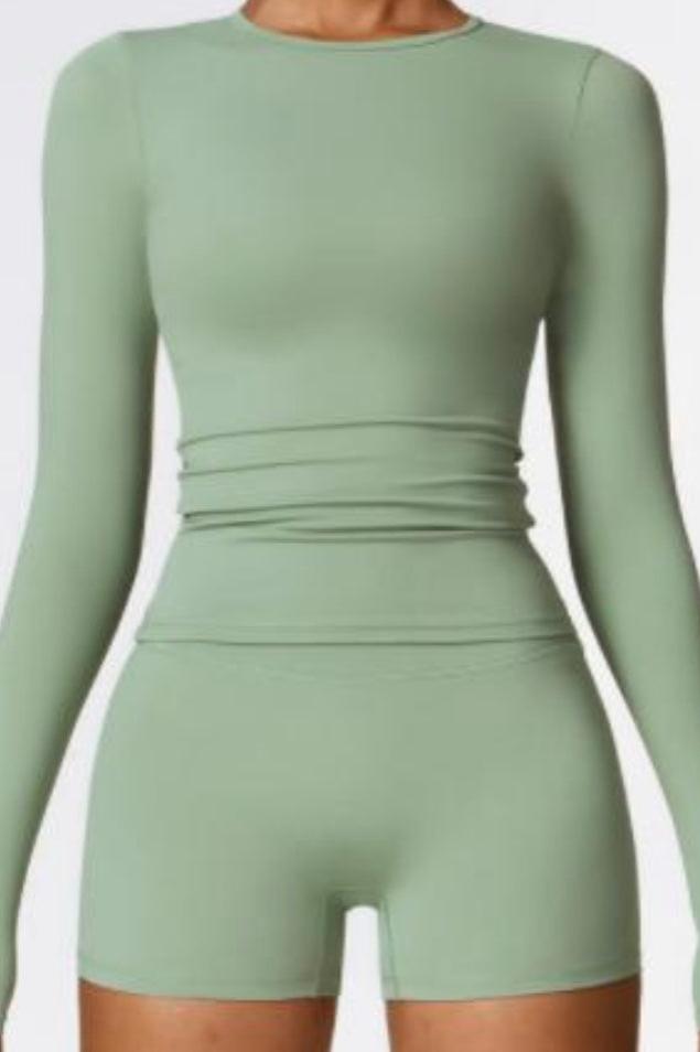 T-shirt manches longues sauge