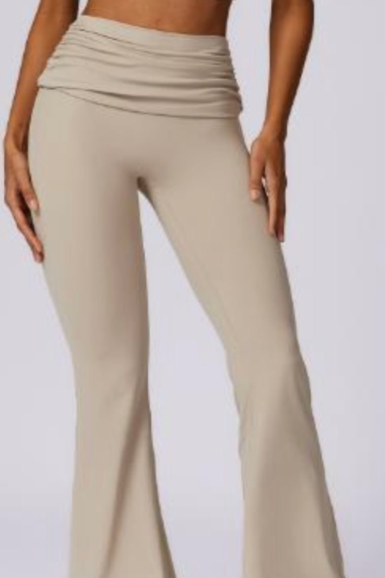 Pantalon à revers sable