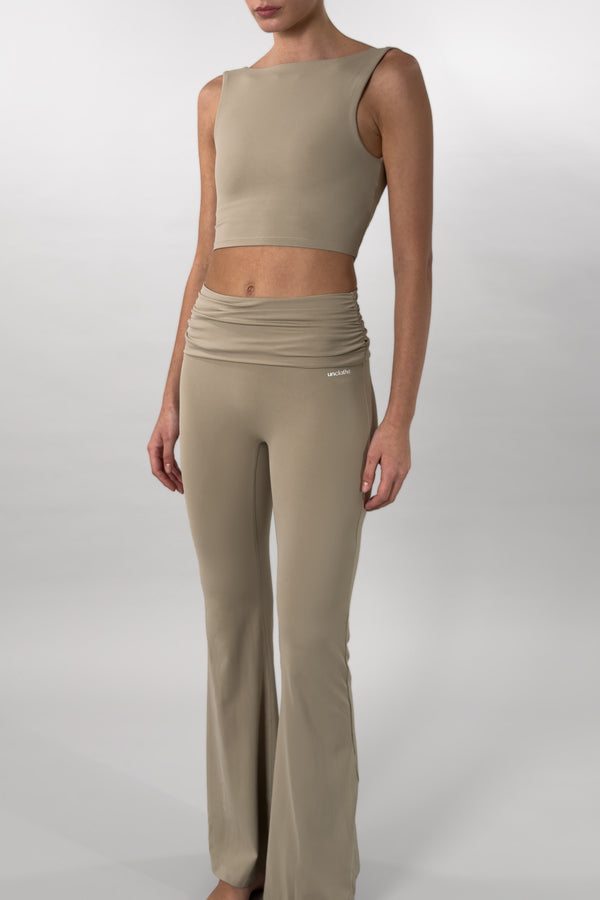 Foldover Pants - Almond