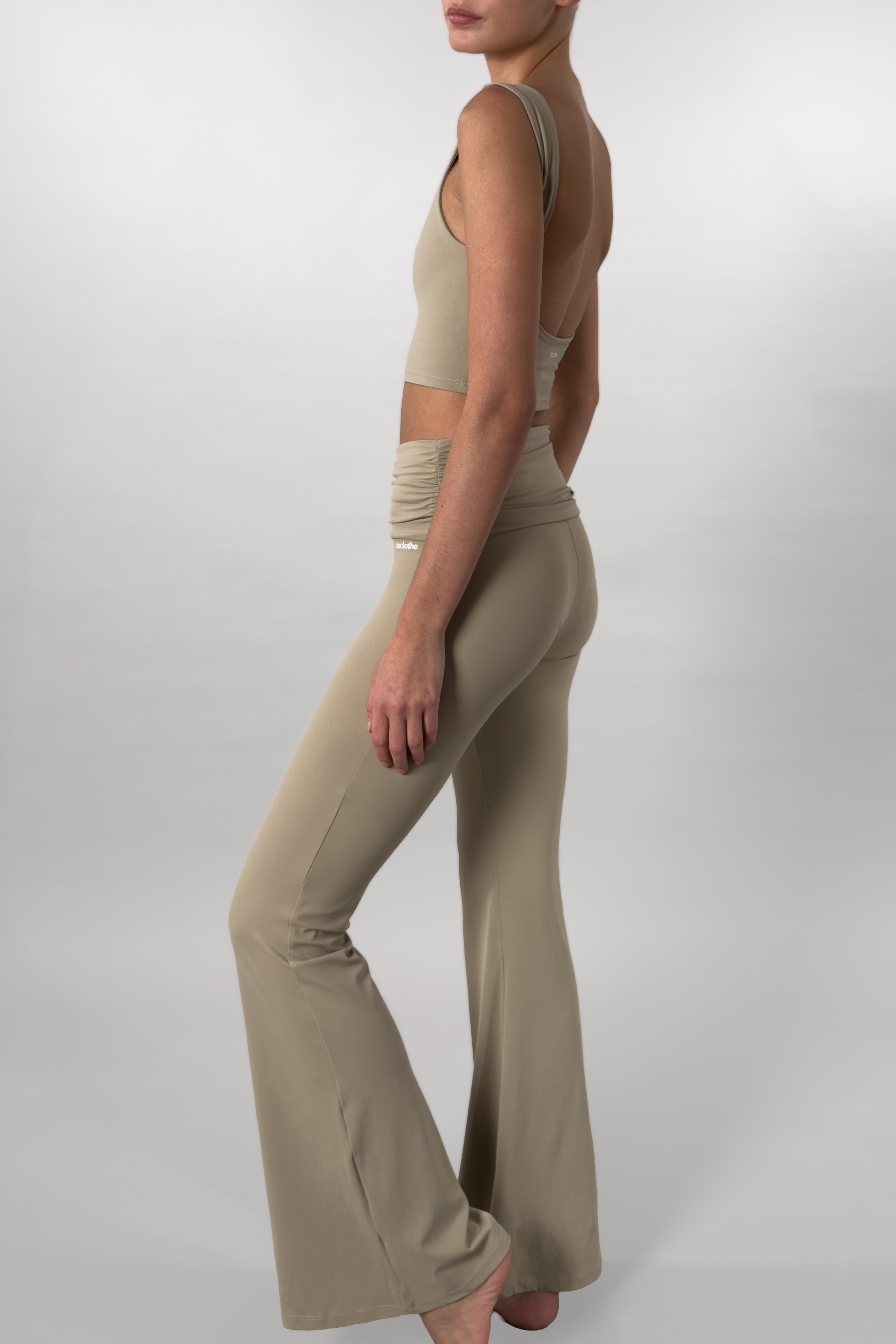 Foldover Pants - Almond