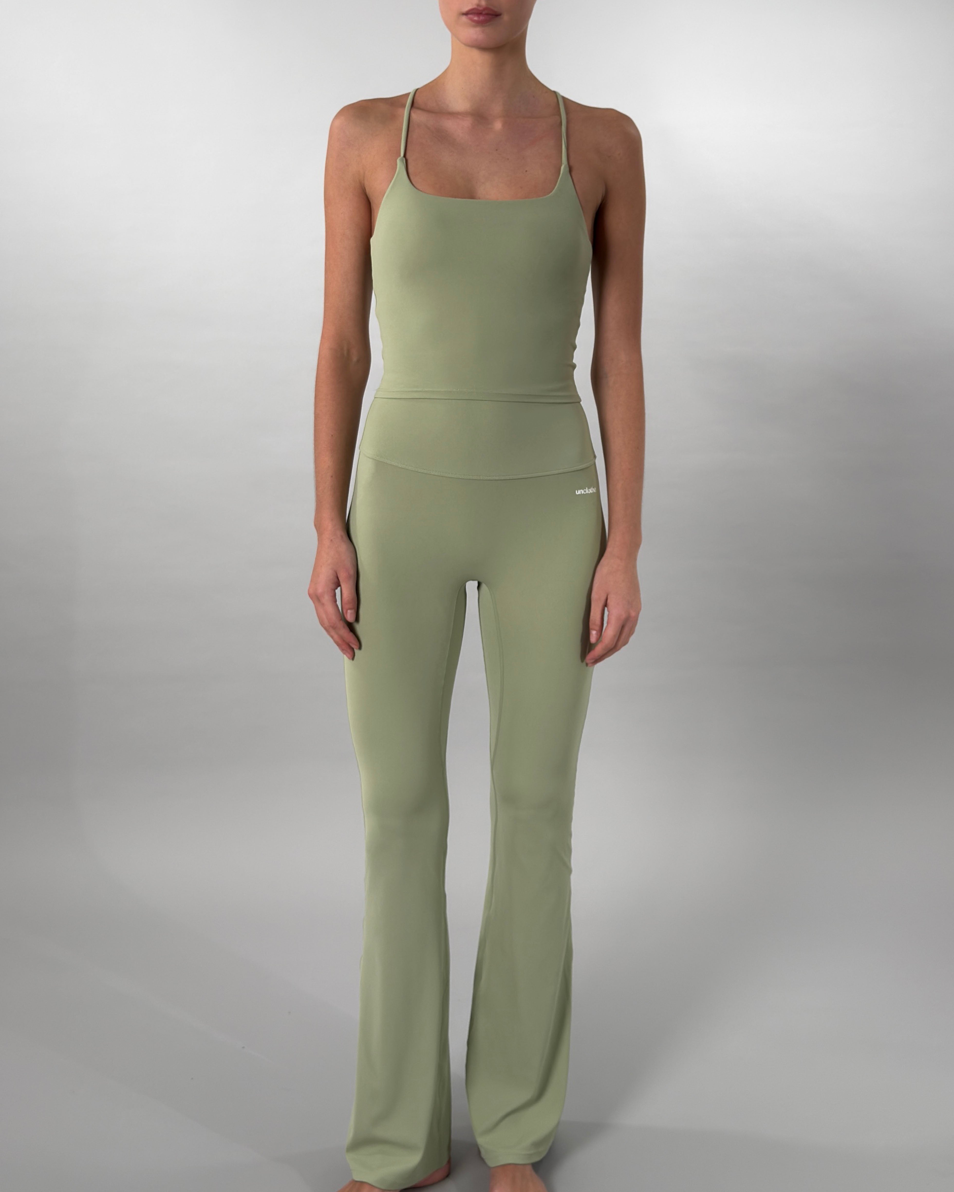 Pantalon évasé sauge